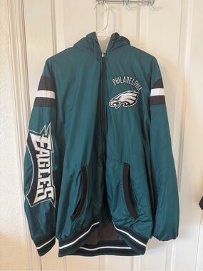 Philadelphia Eagles NFL Officially Licensed Reversible Full Zip Hooded Jacket